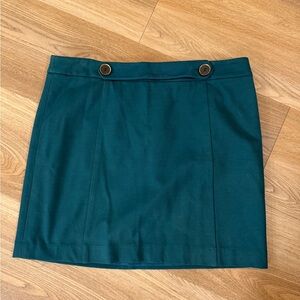 Teal Button-Accent Skirt